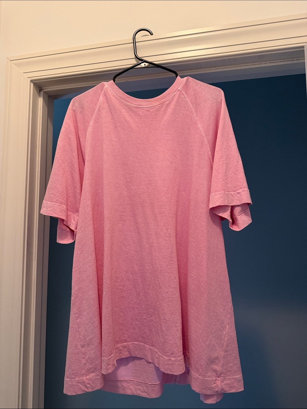 Free People Light Pink Short Sleeve Tunic Tee